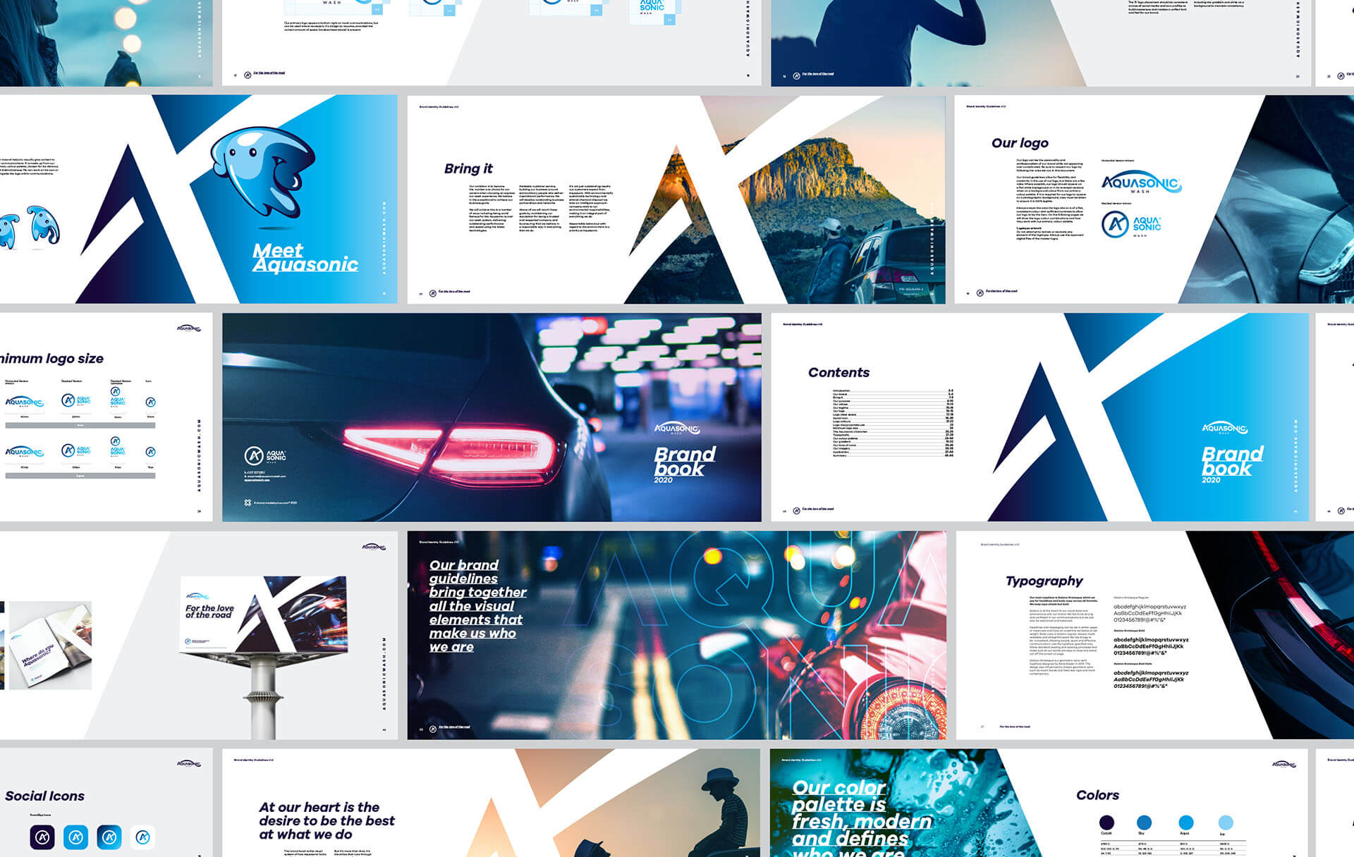 Aquasonic brand guidelines created by the digital design agency - Crux - Hampshire