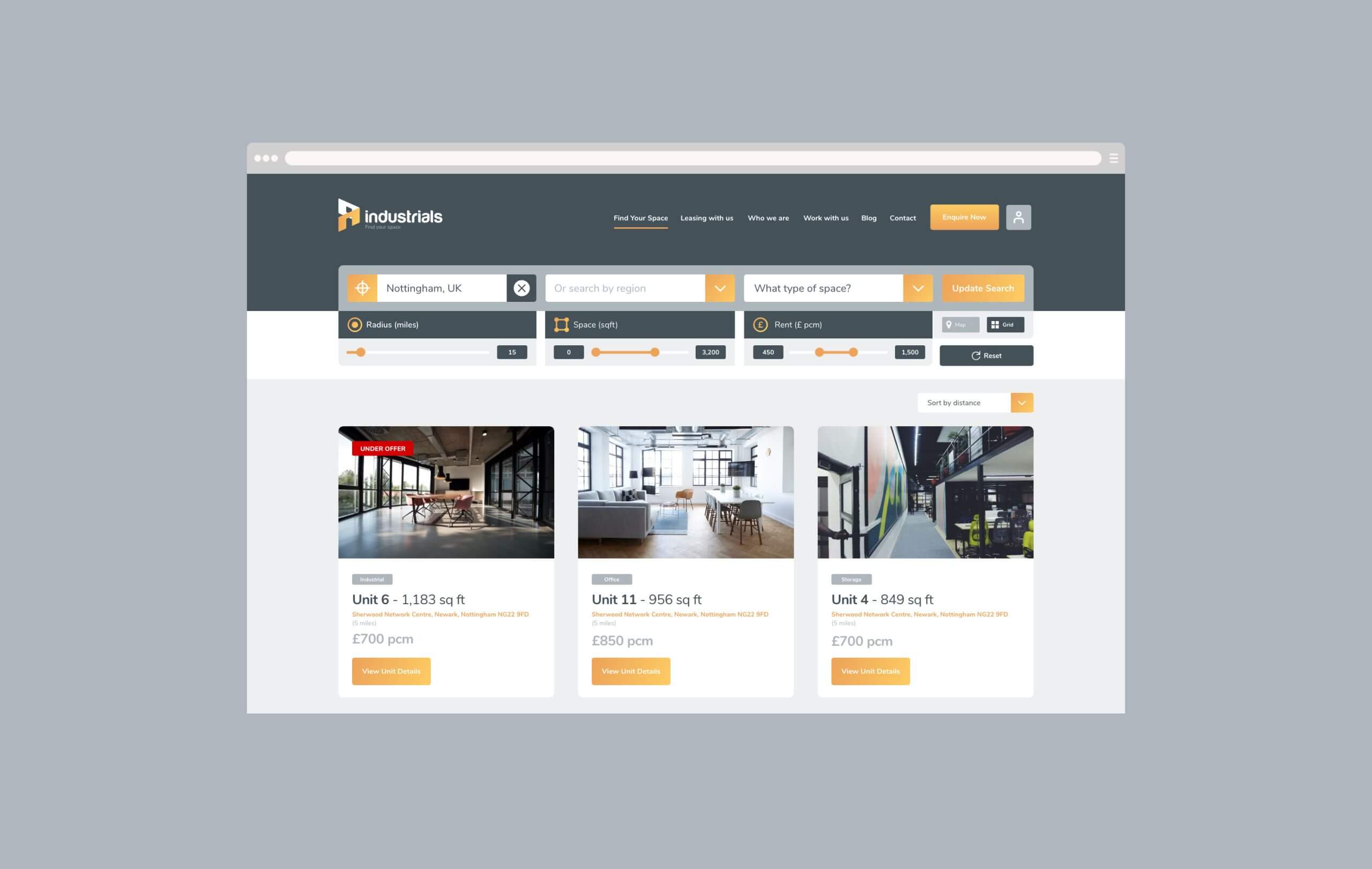 Business website design for Multi-let Industrial REIT - Industrials.co.uk