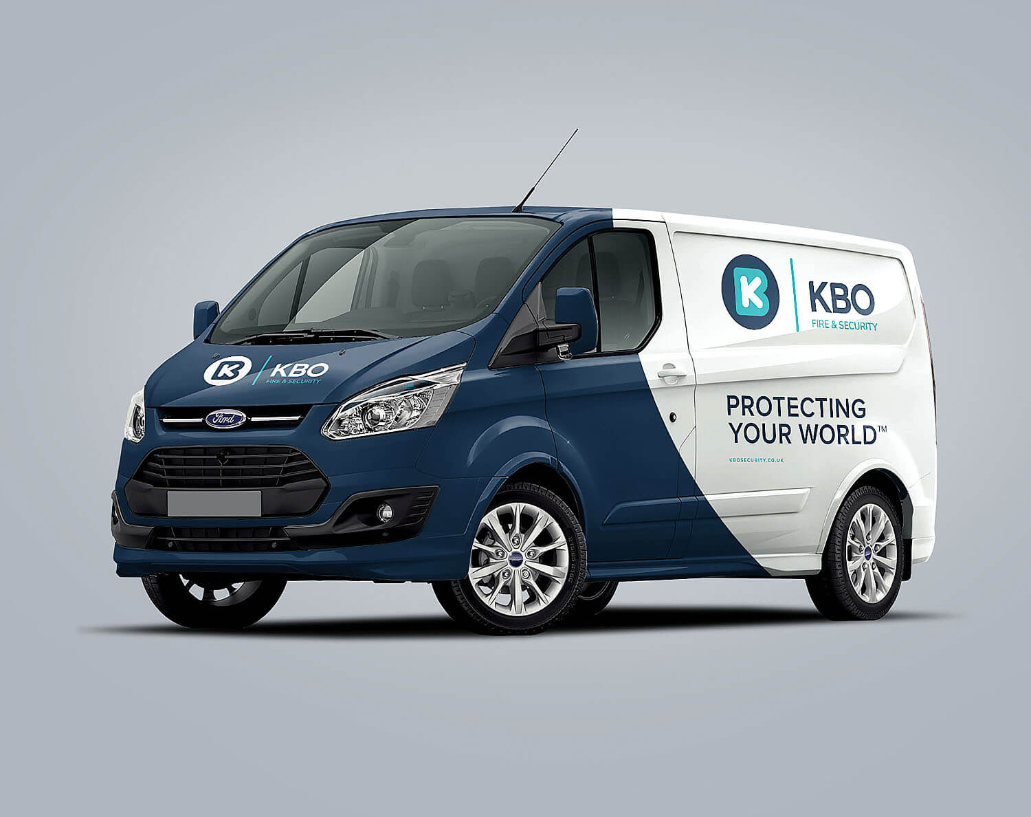 Van livery design for KBO Fire & Security Brand design refresh