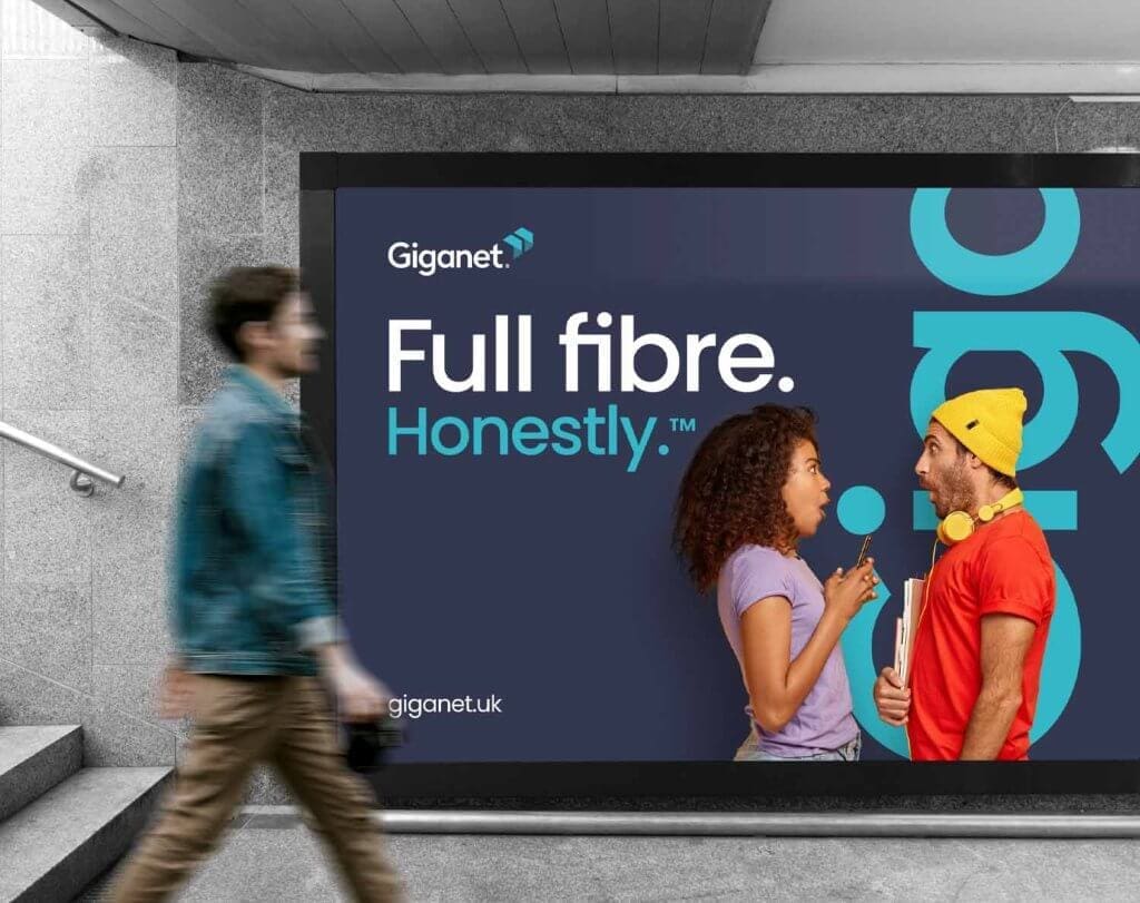 Giganet Full Fibre provider billboard advertising and signage design