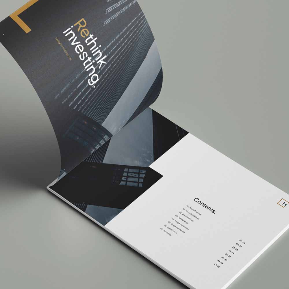 Harleyford Capital Brand Guidelines - Crux Design Agency Brand guidelines for Harleycard Capital New Economy Real Estate Investors