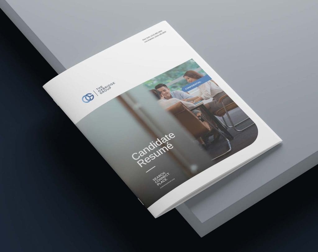 The Oxbridge Group - Executive Search Candidate Resume The Oxbridge Group - Executive Search Candidate Resume