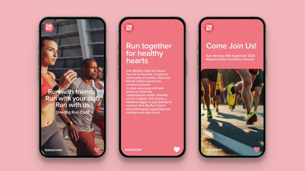 One Big Run Club Instagram Story campaign