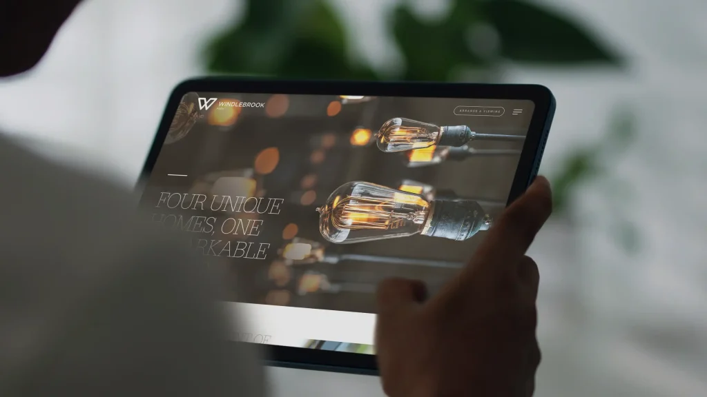 Windlebrook Park website – tablet view