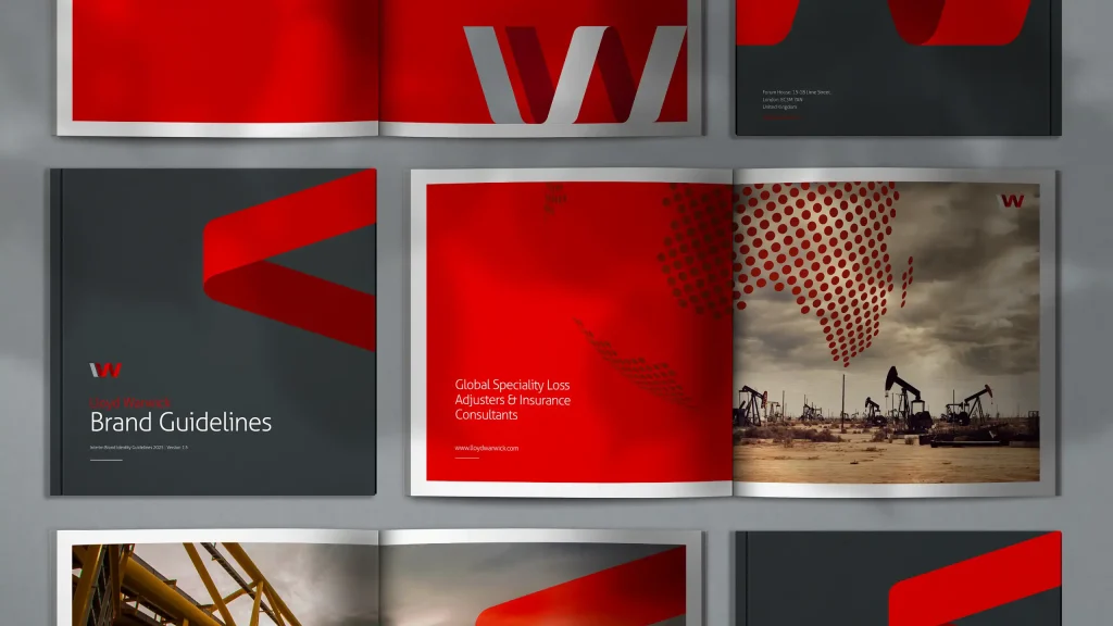Lloyd Warwick International brand guidelines overview layout